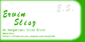 ervin slisz business card